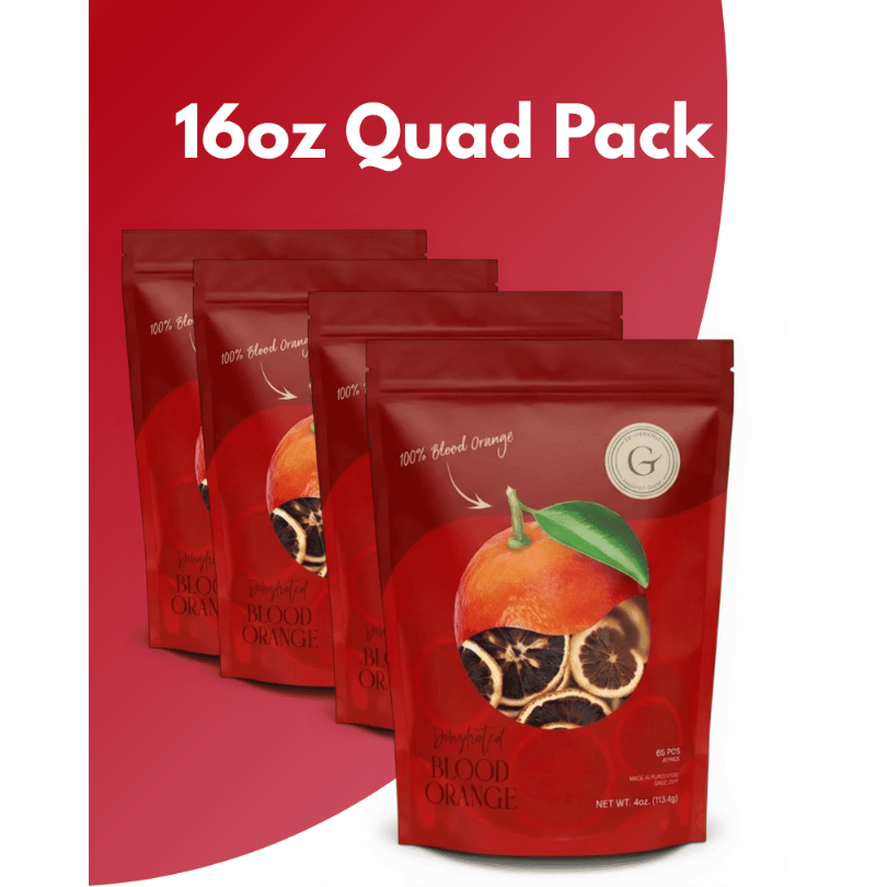Dehydrated Blood Orange Garnish – 4oz, 65+ Slices | ToGarnish - ToGarnish
