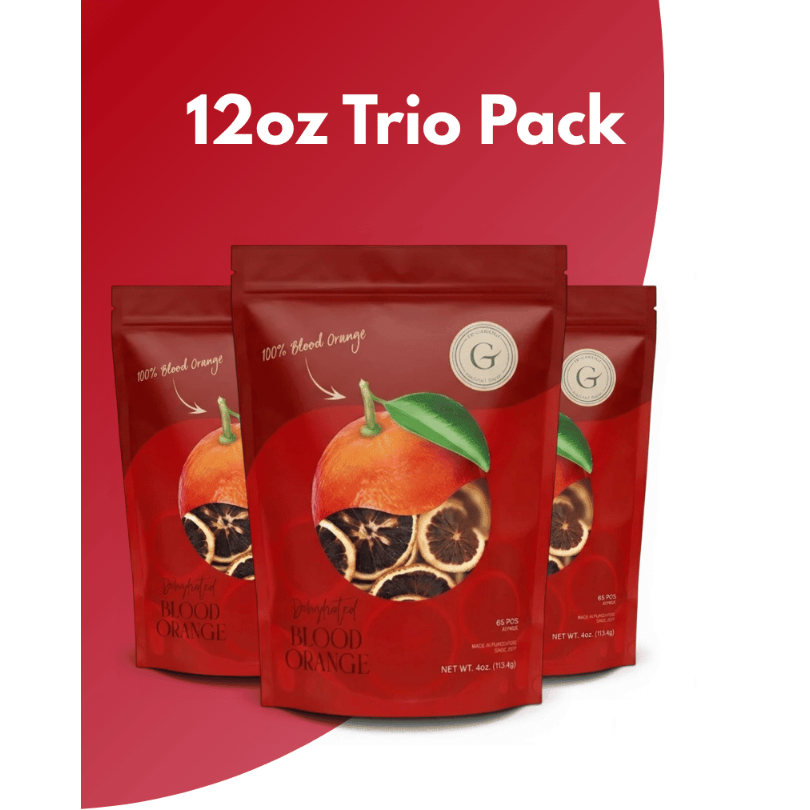 Dehydrated Blood Orange Garnish – 4oz, 65+ Slices | ToGarnish - ToGarnish