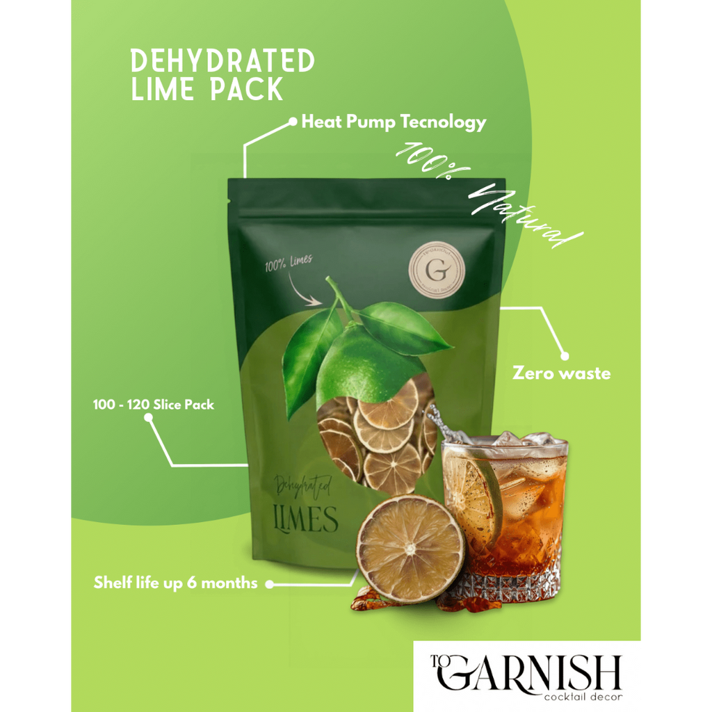 Dehydrated lime slices for cocktails 4oz 100 pieces ToGarnish Puerto Rico
