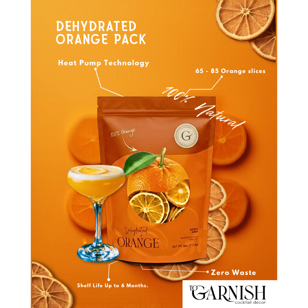 Dehydrated Orange Garnish – 4oz, 65+ Slices | ToGarnish - ToGarnish